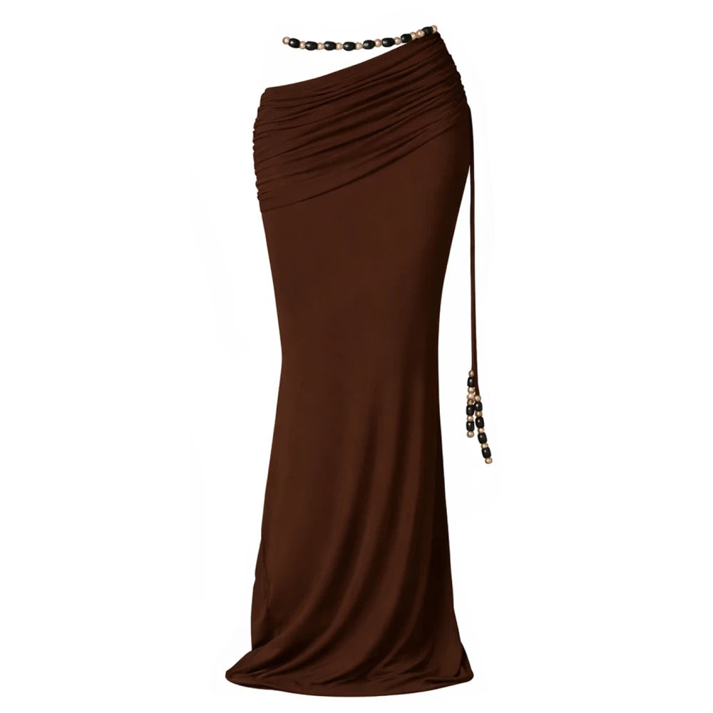 Beaded Bandeau Bikini Cover-Up Set