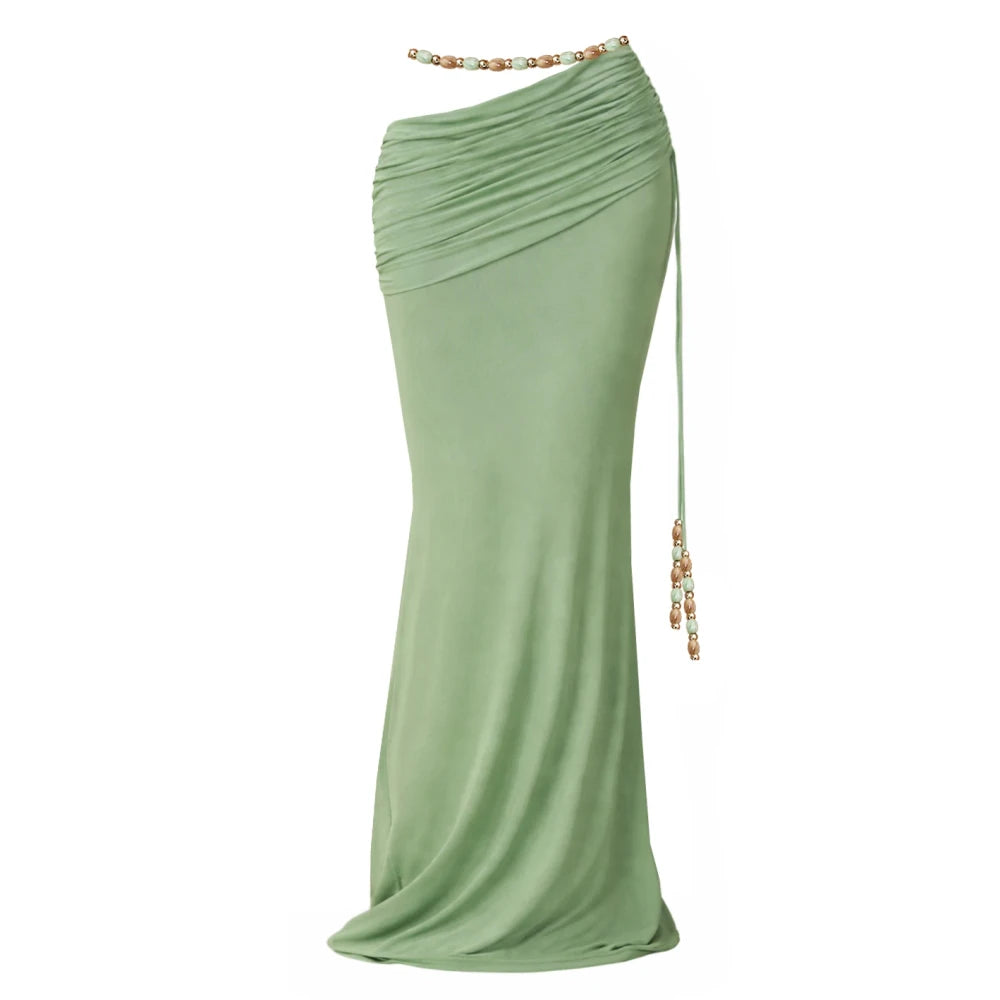 Beaded Bandeau Bikini Cover-Up Set